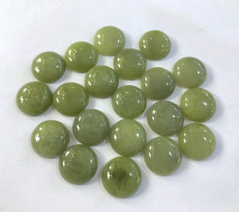 

New Jade Gemstone Beads 16mm Round Shape Cabochon Natural Stone 3pcs/lot Loose Beads Jewelry Making Accessories