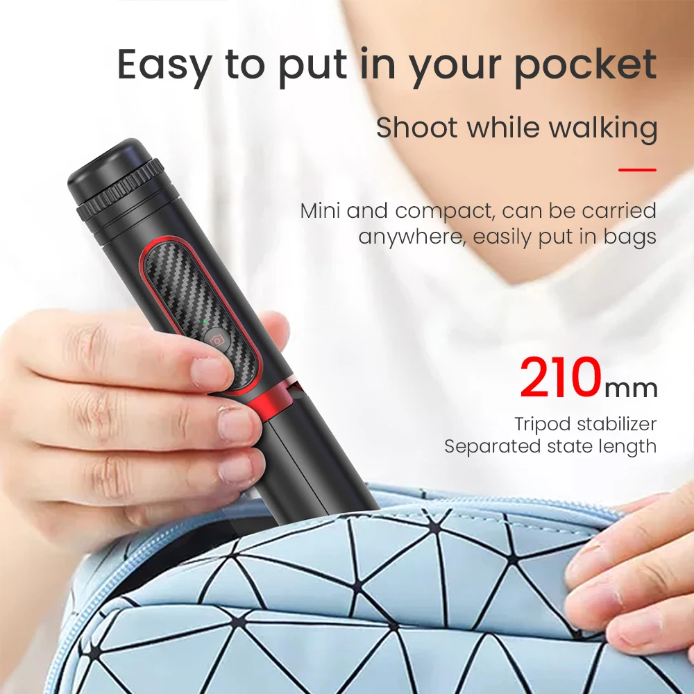 3 in 1 Wireless Bluetooth Selfie Stick Anti-Shake Handheld Gimbal Stabilizer Tripod Monopod with Remote Control For IOS Android