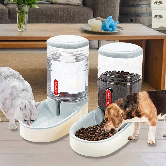 Distributeur automatique d aliments pour chiens et chats bol d eau de grande capacit 3 8