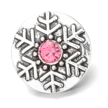 

20pcs New Snap Jewelry 18mm Snap Buttons Mixed Crystal Rhinestone snowflake Metal Snaps for Snap Button Bracelet