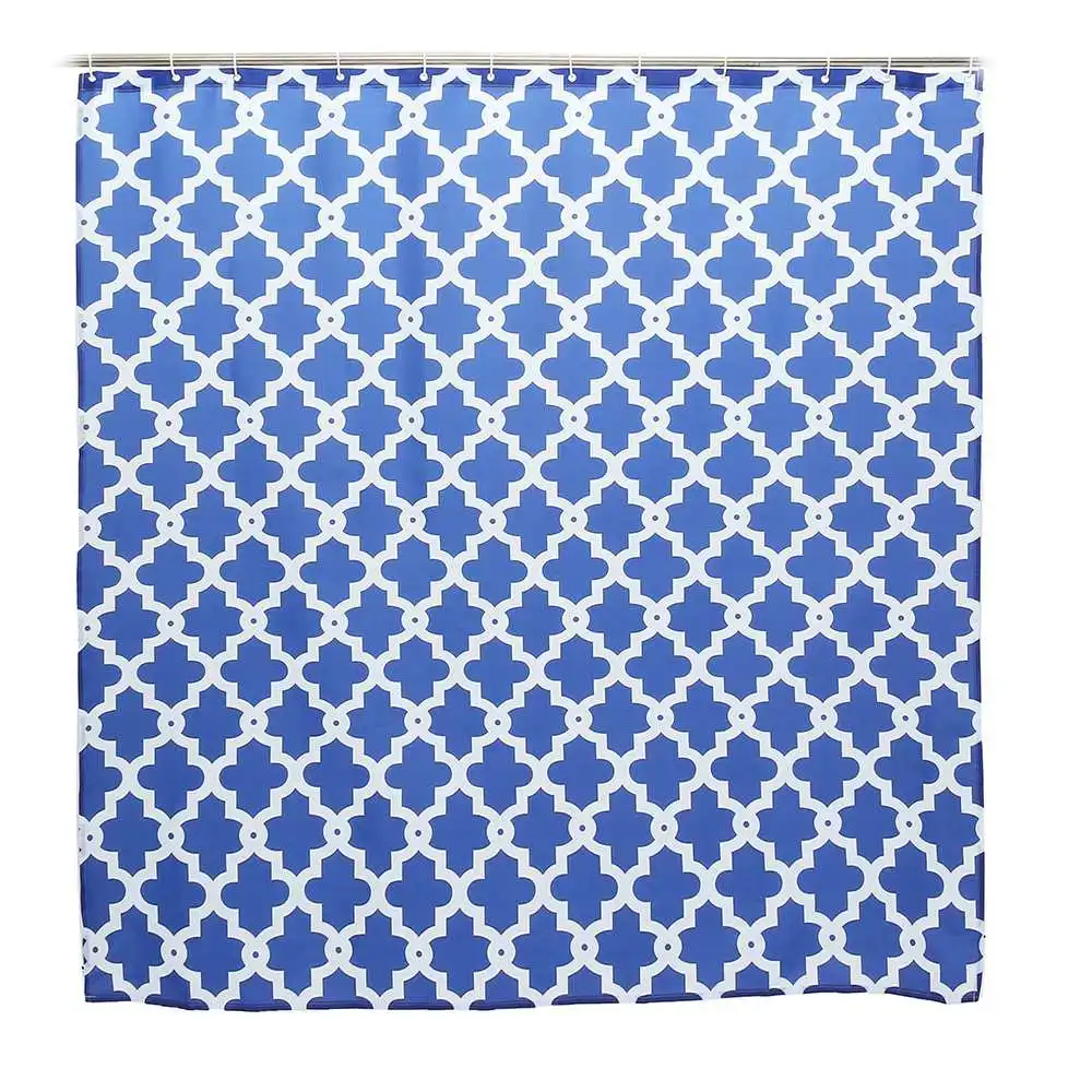 New Grey/Blue Plaid Printing Bathroom Shower Curtain Waterproof Polyester Curtain For Toilet Bathroom With 12 Hos 180x180cm