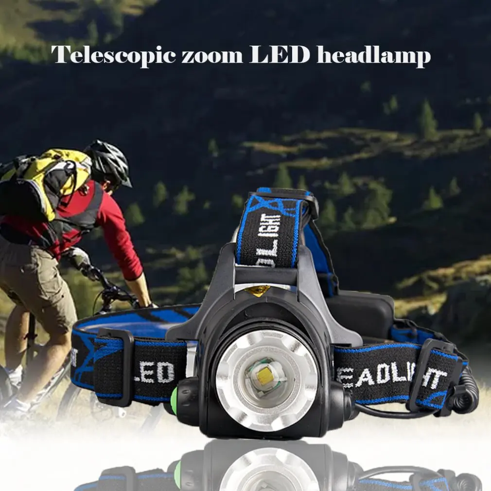 Upgrade Xm-L2 Led Strong Headlights Telescopic Zoom Charging Long-Range Waterproof V9 Fishing Headlights