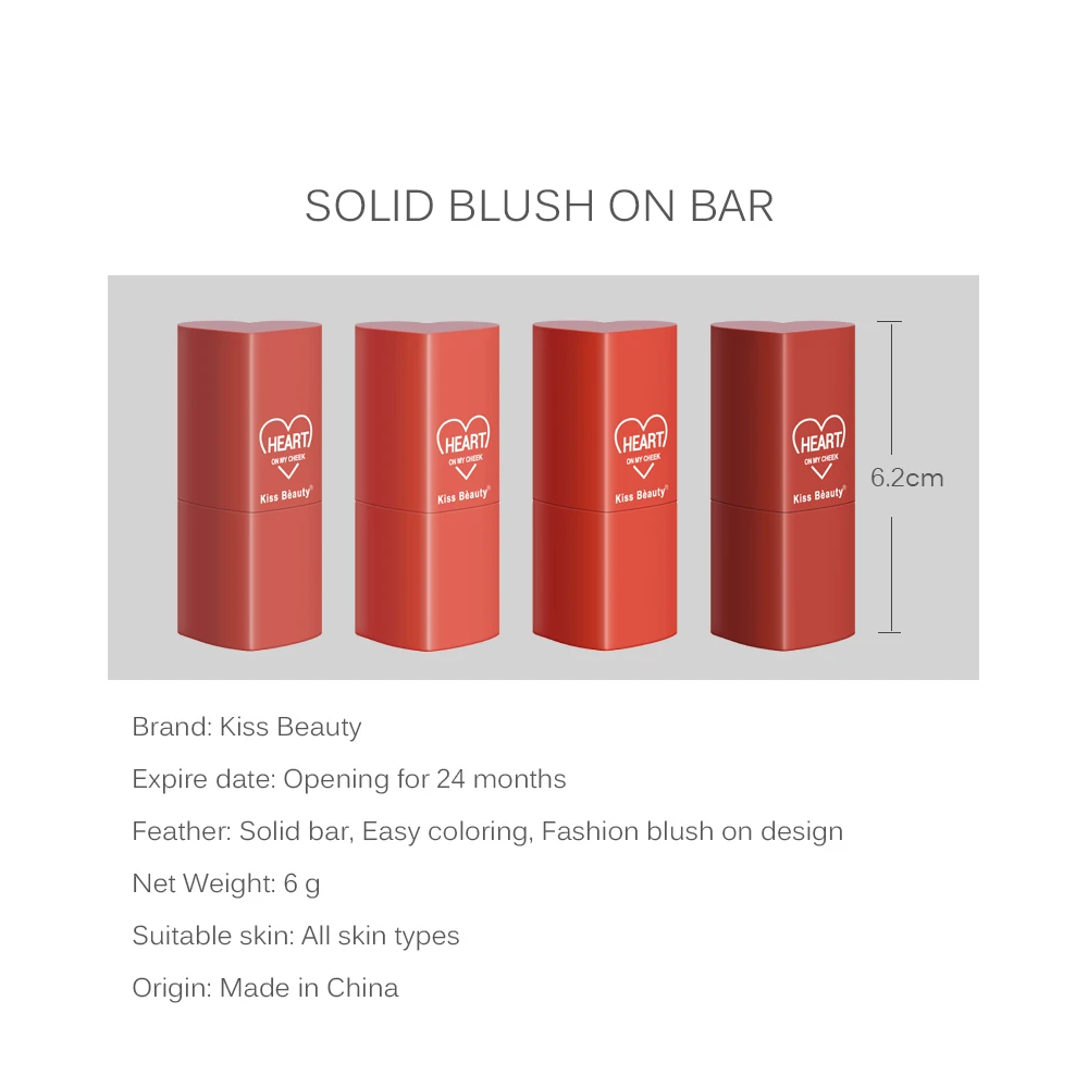 4 цвета любовь макияж румяна стик крем для макияжа лица щек Румяна Косметика