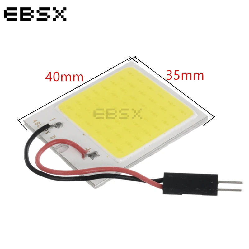 EBSX 100 шт. Cob 48 светодиодная SMD панель лампы с T10+ гирлянда+ BA9S адаптеры для чтения автомобиля C5W купольная Лампа Белая лампочка для салона авто