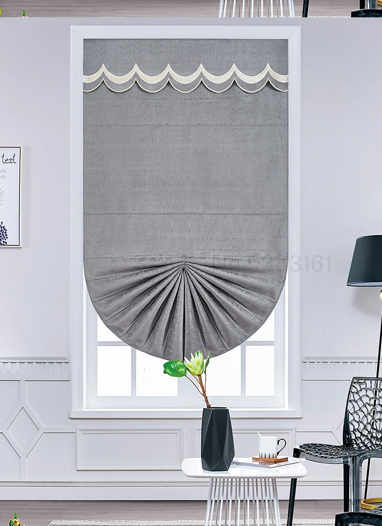 Fan-shaped roman blinds Nordic Style Living Room Bedroom Curtain Lifting Blinds