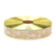 Новогодняя 91 м Рождественская Снежинка Печать Атласная Лента для заворачивания подарка шитье ремесло декор из волокна и металлического проволочного материала
