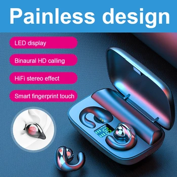 

Bone Conduction Bluetooth Earphones 5.0 Wireless Earphone TWS HD Call Headset Sports Running Earbuds For IPhone