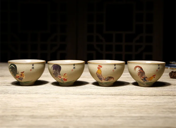 Необработанная керамика чайная чашка в китайском стиле ретро Золотой Петух чашка керамический чайный сервиз чайная чашка