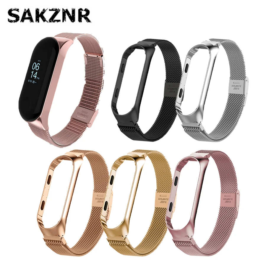 Watch-Strap Mi-Band Magnetic Stainless-Steel Xiaomi Original Metal 