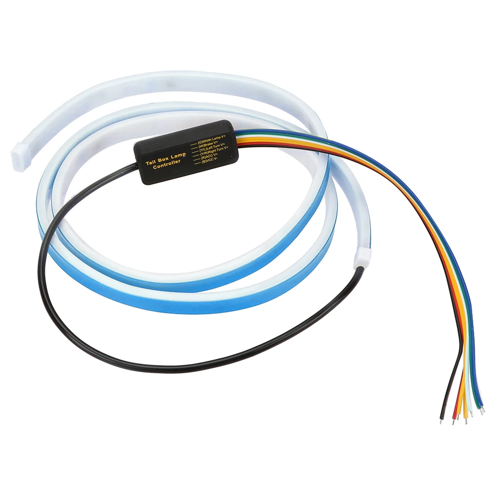 Reverse Warning Light Lighting Rear Trunk Tail Light 1.2m Brake Turn Signal Dynamic Streamer Car LED Strip Signal Lamp 12V - Испускаемый цвет: Синий