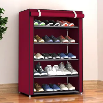 

Non-woven Fabric Storage Shoe Rack Hallway Cabinet Organizer Holder 4/5/6 Layers Assemble Shoes Shelf DIY Home Furniture
