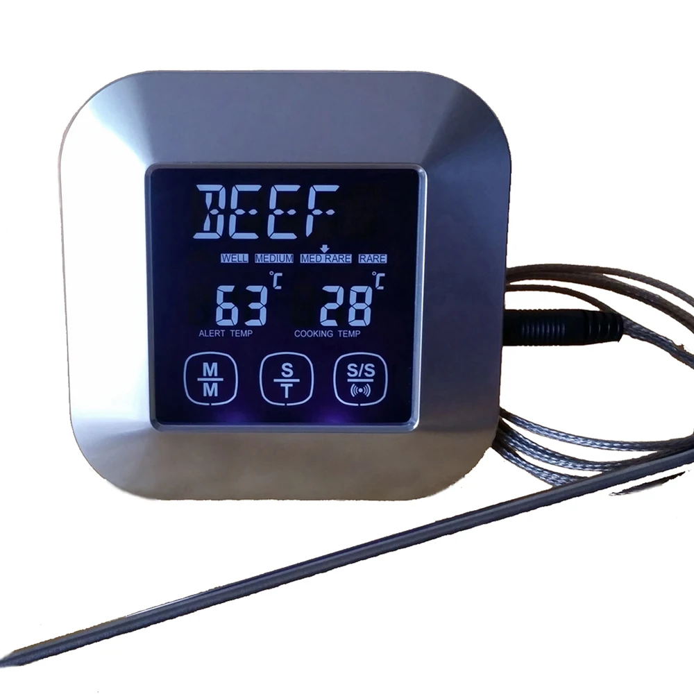 Сенсорный ЖК-дисплей Цифровой Кухонный Термометр для приготовления мяса, барбекю и таймер для духовки индейки/гриля/жарки/обжарки/воды/молока