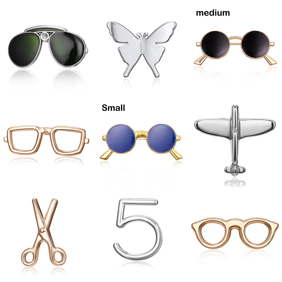 

Silver Rose Gold Color Plane Airplane Brooch White Black Blue Glasses Sunglasses Smile Face Butterfly Scissors Scarf Pins Gifts