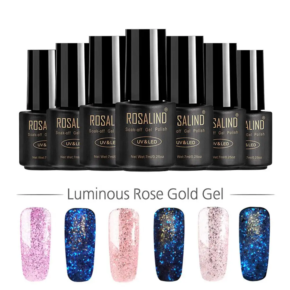 

ROSALIND 7ML Painting Gel Varnish 6 Colors Gel Nail Polish Set For Manicure DIY Top Base Coat Hybird Design Of Nail Art Primer