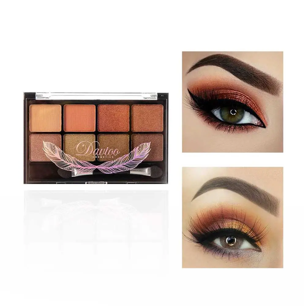 8 Colors Cosmetic Long-Lasting Eyeshadow Palette Glamorous Shimmer Glitter Smooth Not Blooming Makeup With Brush 60190034 |