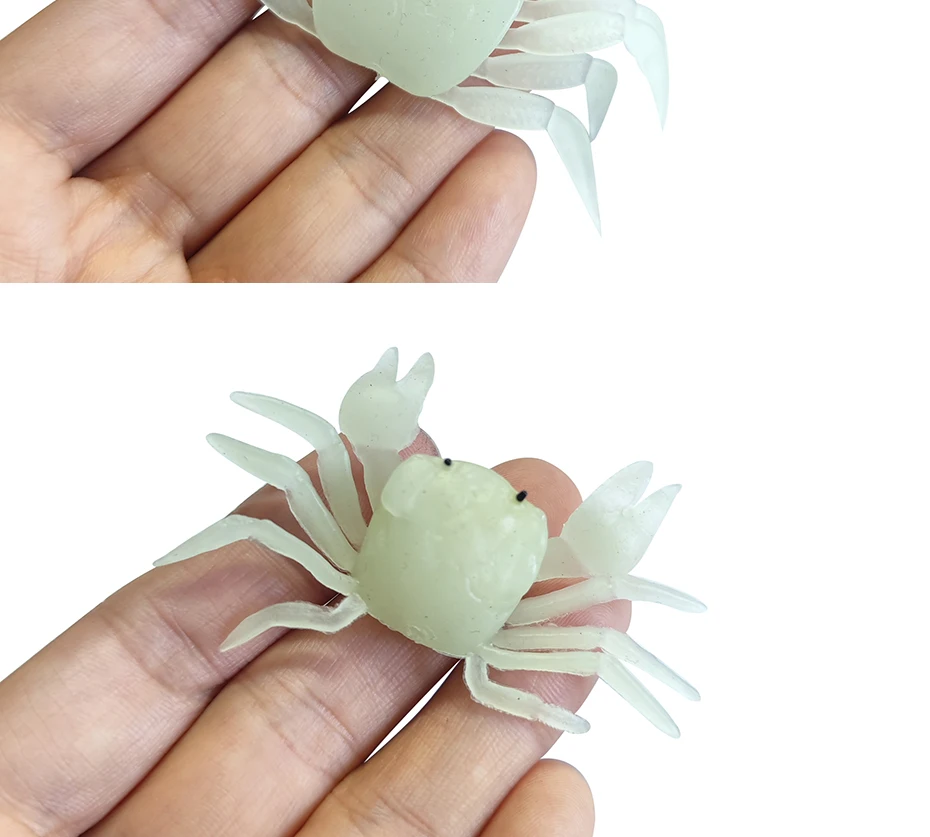 INFOF 6Pack Glow Fishing Crab 3.5g 7g 13.5g Soft Fishing Lure