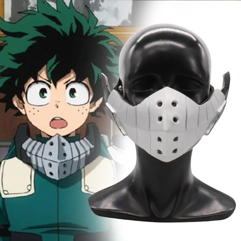 

New Anime My Hero Academia Midoriya Izuku Cosplay Mask Child Adult Collar Half Face Resin Masks Helmet Party Halloween Props