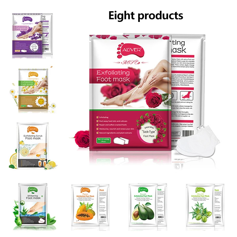 

Comfortable Mild Rose Smell Foot Mask Moisturizing Filmming Feet SPA Exfoliating Foot Care Effective Pedicure Improve Dry Feet