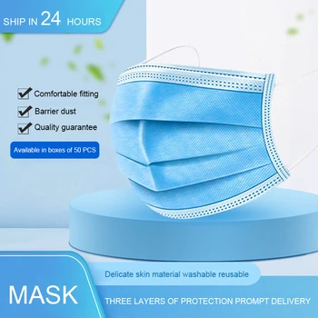 

3 Layers Filter Disposable Mask Face Mouth Anti Dust Dustproof Earloop Protective Adult Masks Breathable Meltblown Mask Hot Sale