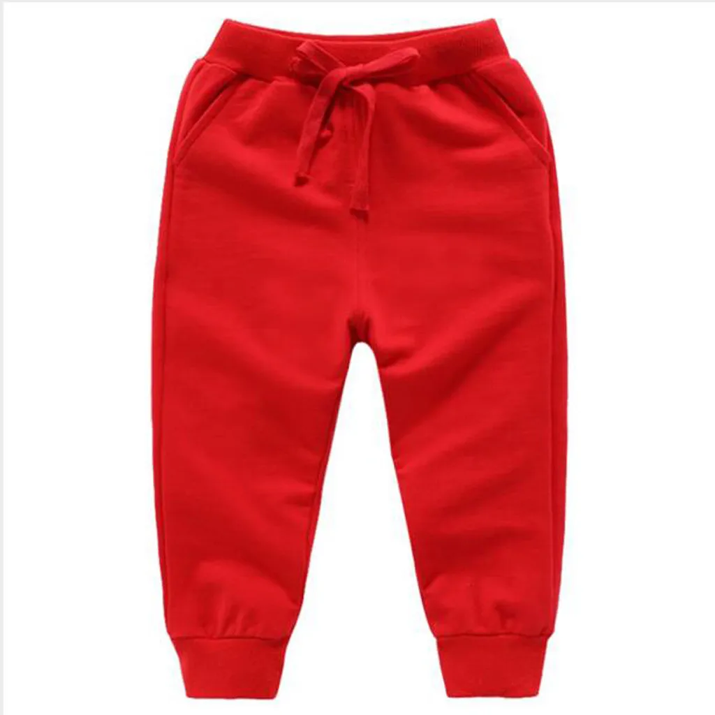 Штаны для детей ясельного возраста; Повседневная зимняя одежда; леггинсы; брюки для маленьких мальчиков и девочек; зимние теплые свободные однотонные штаны с бантом; брюки - Цвет: Красный