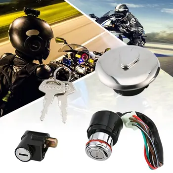 

Motorcycle Ignition Switch Lock + Fule Tank Gas Cap Lock Set for Haojue Suzuki GN125 GN 125 125cc Spare Parts