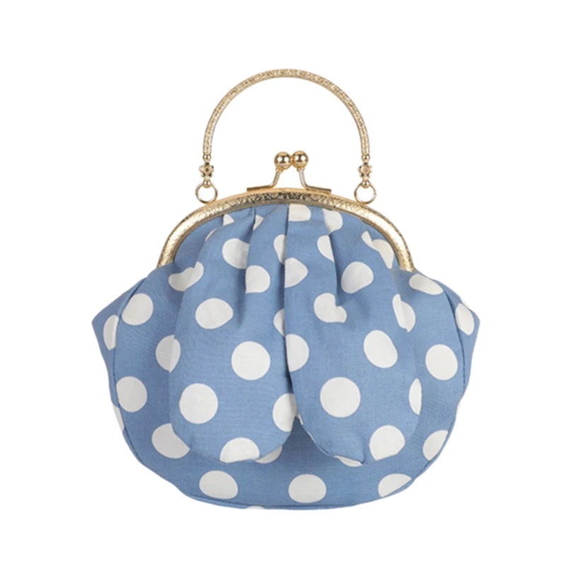 

Ladies Wave Rabbit Ears Handbags Dot Print Crossbody Bag Shoulder Messenger Bag