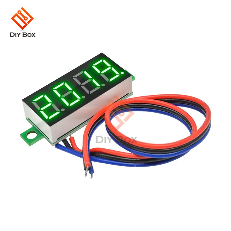 Мини 0,36 дюймов DC 0 V-100 V 4 биты Мини цифровой вольтметр светодиодный Панель Электрический Напряжение тестер три провода Напряжение метр Панель тестер