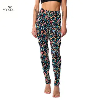 

Sexy Leggings Women Sport High Waist Leggings Elastic Workout Leggings Multi-colored Floral Print Holographic Fitness Legging