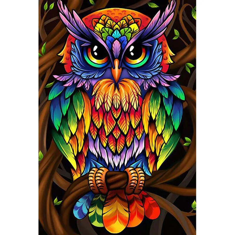 

Diamond Painting Full Pebble round Owl 5D DIY Diamond Embroidery Mosaic Picture Of Rhinestone Animal Christmas Decoration Home