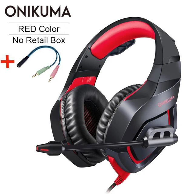 With line(Red) K1 Игровые наушники гарнитура глубокий бас стерео проводные геймерские наушники микрофон для PS4 телефона ПК ноутбука X-Box планшета - Цвет: With line(Red)
