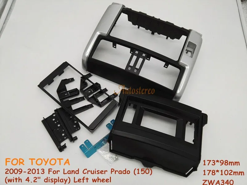 

11-340 Car Radio Fascia multimedia Frame Kit For TOYOTA Land Cruiser Prado (150) 2009-2013 with 4.2" display Facia Panel Trim