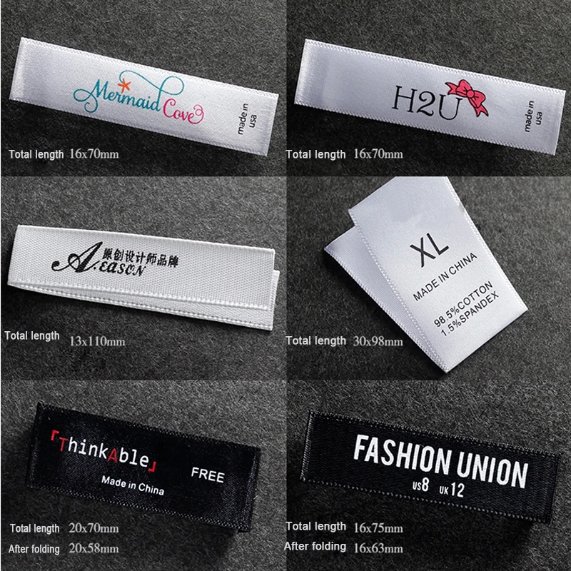 Width 1.5cm Silk Satin Ribbon Printing Garment Clothing Care Label Printed Washable Label Tag