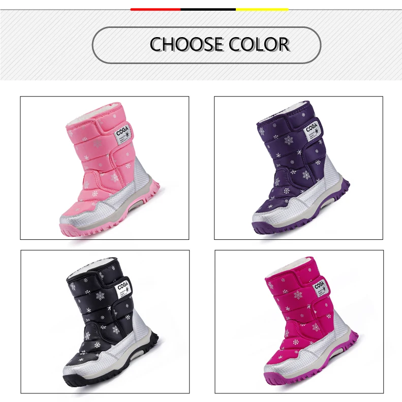 PINSEN 2019 Winter Kids Boots For Girls Boys Snow boots Parent-child shoes warm plush soft bottom Children Shoes Snow For Girls (3)