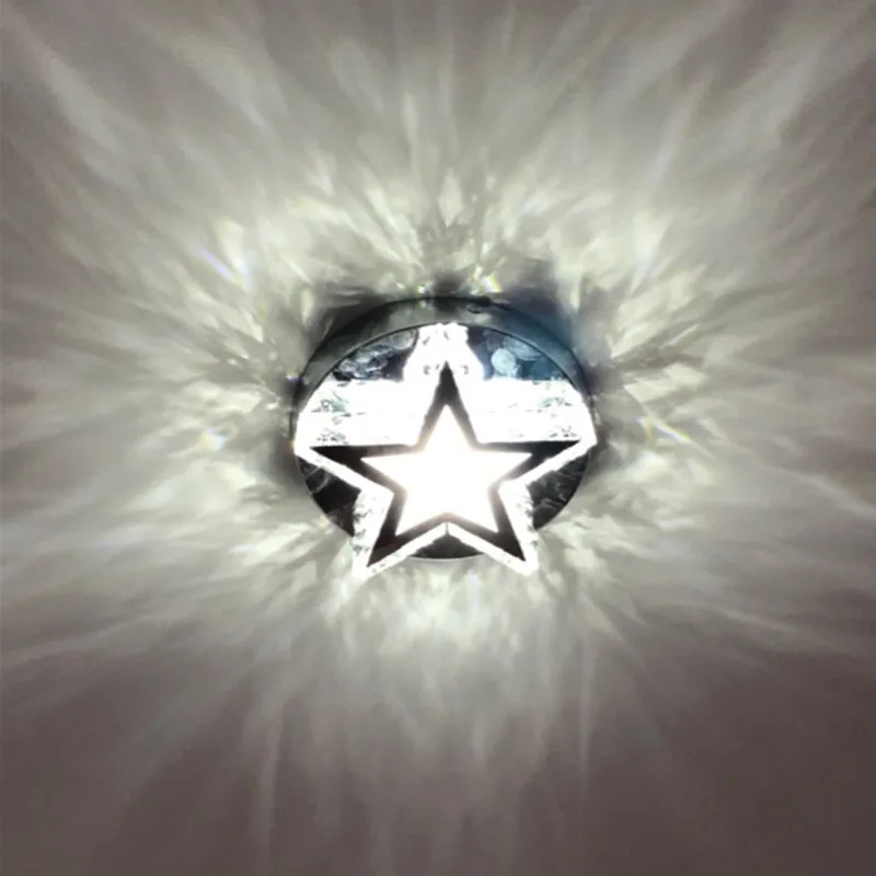 Европейская светодиодсветодиодный потолочная лампа K9 Crystal Star для крыльца