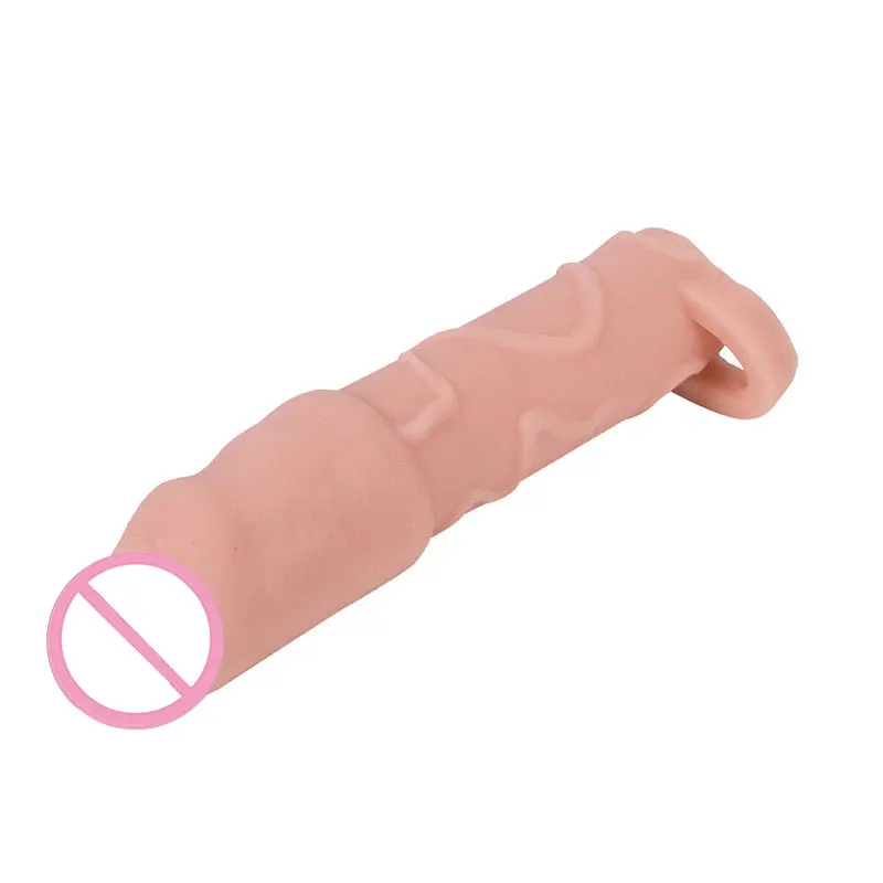 

Soft Silicone Penis Extender Reusable Condoms Penis Sleeve Dick Cover Dildo Enlargement Male Cock Ring Adult Sex Toys For Men