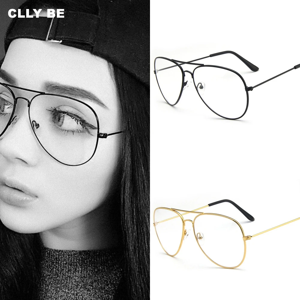 Очки для женщин и мужчин металлические очки пилота оправа оптическая простая