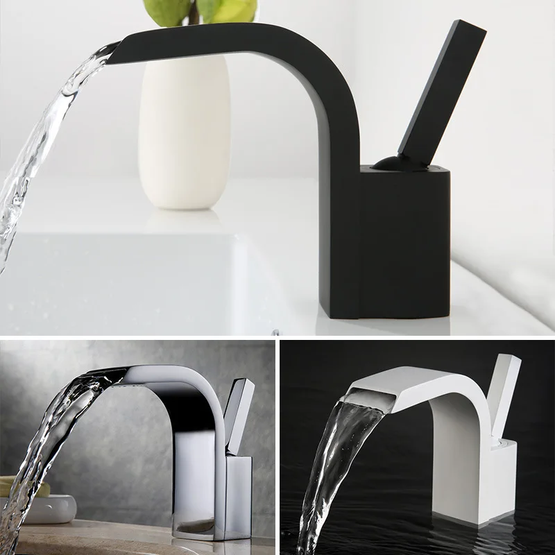 

Wash Basin Copper Hot And Cold Faucet Wash Basin Hot And Cold Waterfall Water Extractor Two Triad Seat Type Black And White Set
