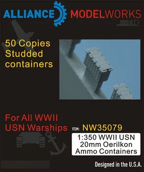 

1/350 Resin Kits WWII USN 20mm Oerlikon Ammo Containers NW35079 Model Accessory