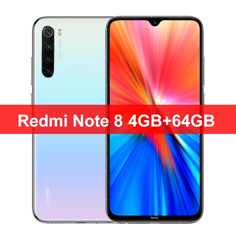 2021 Newest Global Version Xiaomi Redmi Note 8 4GB 64GB MTK Helio G85 Smartphone 6.3” 48MP Quad Rear Camera Bluetooth 5.2
