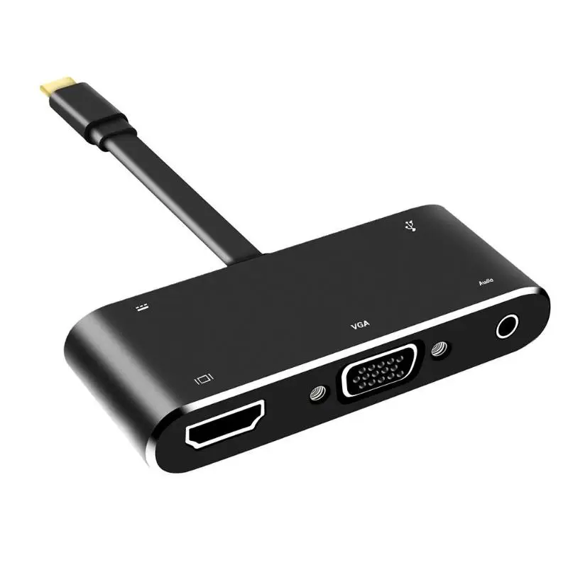 5 в 1 USB C к HDMI адаптер тип-c к 4K HDMI/VGA/Аудио/USB 3,0 порт+ USB C порт(PD) конвертер для ноутбука Macbook Zend переключатель