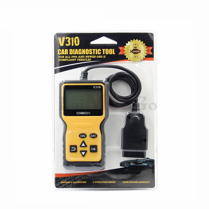 Автомобильный сканер V310 OBD2, многоязычный, для чтения данных в режиме реального времени, проверочный двигатель, OBD 2 ODB2, автомобильный диагностический инструмент, сканер OBD2