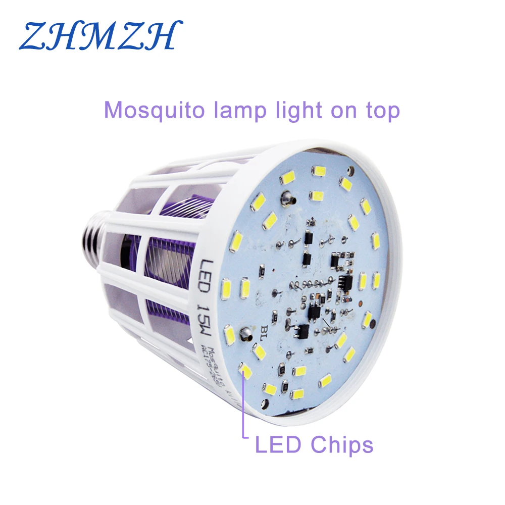 Dual Used LED Bulb Mosquito Killer Lamp Mosquitoes Repellent Killing Lighting Bug Zapper Energy Saving Lamps 110V 220V 15W