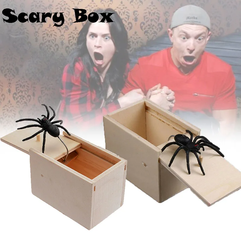 Популярный подарок-сюрприз, новинка, Веселый паук, страшный День дурака, пародия, забавная коробка, веселая шалость, деревянная коробка, шутка, кляп, игрушка