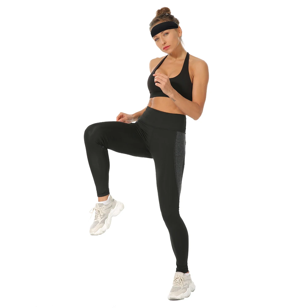 2020 Women's Stretchy Yoga Pants High Waist Tummy Control With Pockets Color Ultra Soft Lightweight Leggings Ankle Length Pants