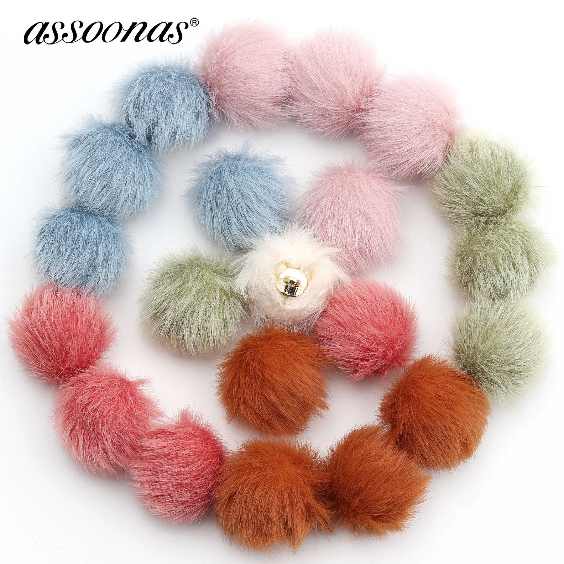Assoonas M501, пушистый шар кулон, ювелирные аксессуары, ювелирные изделия, ручной работы, ювелирные задатки, diy серьги кулон, 10 шт./лот
