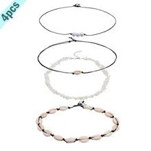 Shangjie бусинами из ожерелье с раковинами для Для женщин Boho Гавайский тропический пляж бусинами из чипов в виде ракушки колье в стиле Surfer Цепочки и ожерелья ювелирные изделия мужские Для женщин s