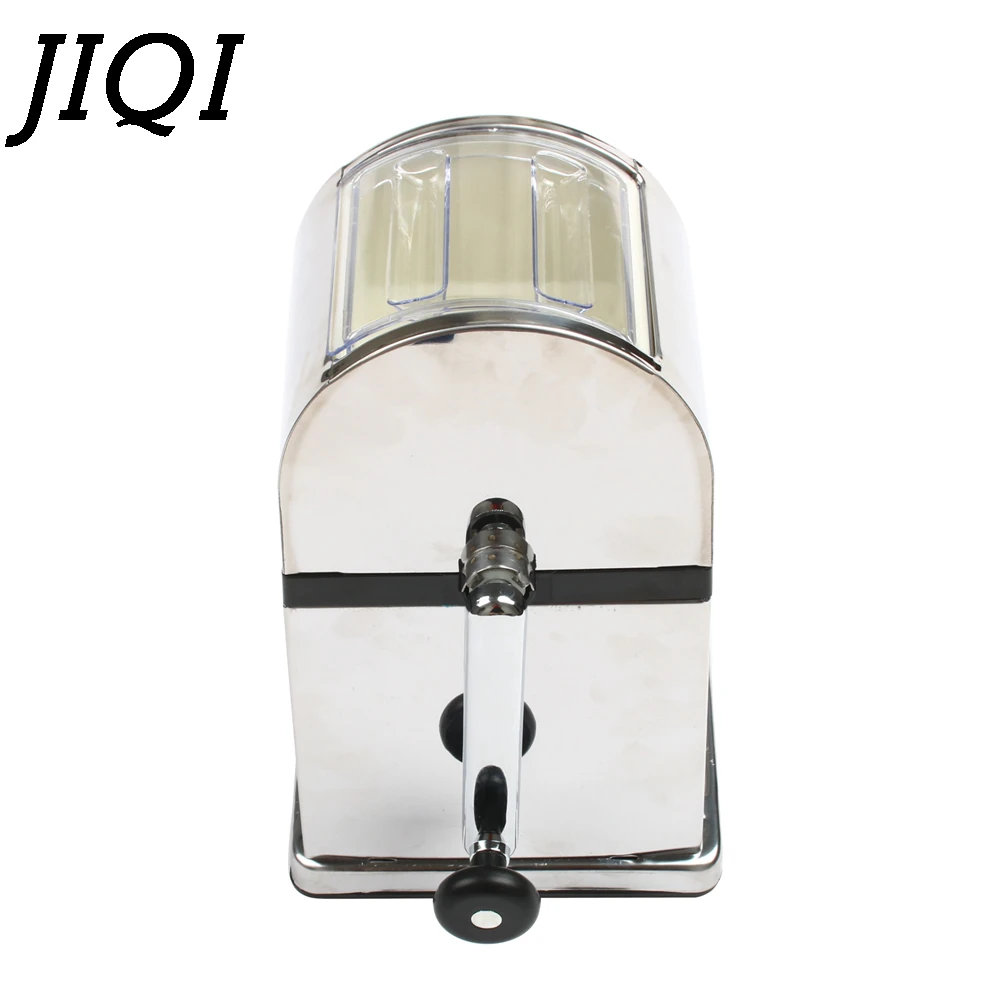 Goedkoop JIQI Roestvrij Staal Handmatige Ice Crusher Mini Ice scheerapparaat Chopper Handleiding Sneeuw Cone Smoothie Maker Ice Blok Breken slush Machine