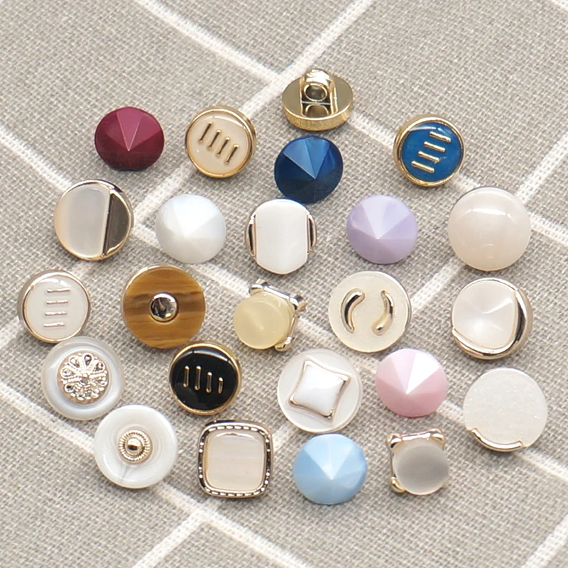 

10pc 10/10.5/11.5mm Fashion Flower Resin Button Shirt Brand with Pearl Diamonds Chiffon Cardigan Pearl Button Decorative Buttons