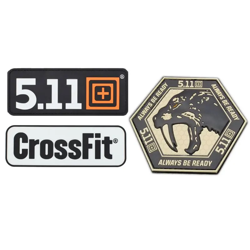 2 шт. ПВХ патч Военная нарукавная нашивка CrossFit 511 тактический боевой декоративная одежда Аппликация с крюком - Цвет: 3pcs