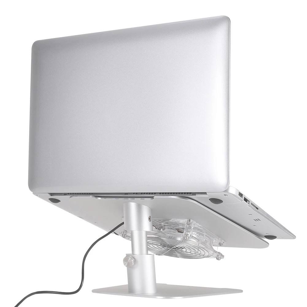 

Aluminum Alloy Laptop Holder Stand Adjust Height Freely Portable Notebook Cooling Heat Dissipation Desktop Bracket with Fan